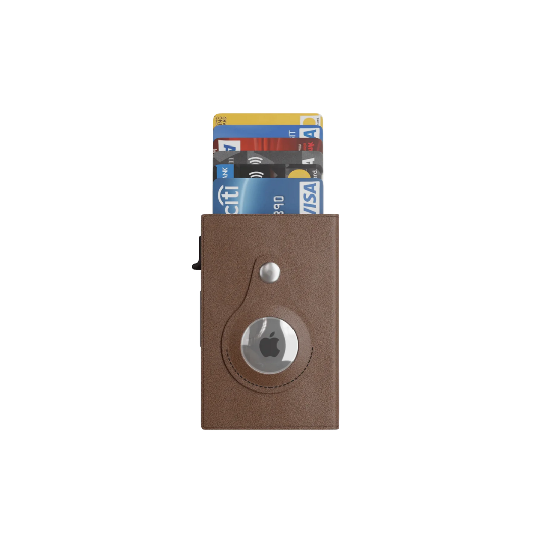 AirTag Wallet - Bruin/Leer