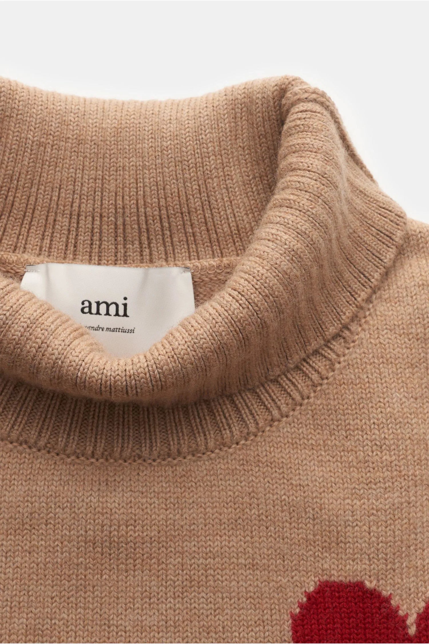 AMI HEART TURTLENECK JUMPER